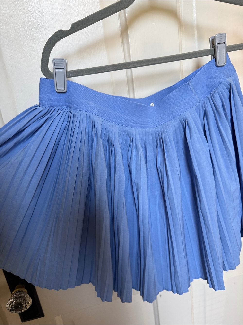 Pleated Mini Skirt in Periwinkle Blue